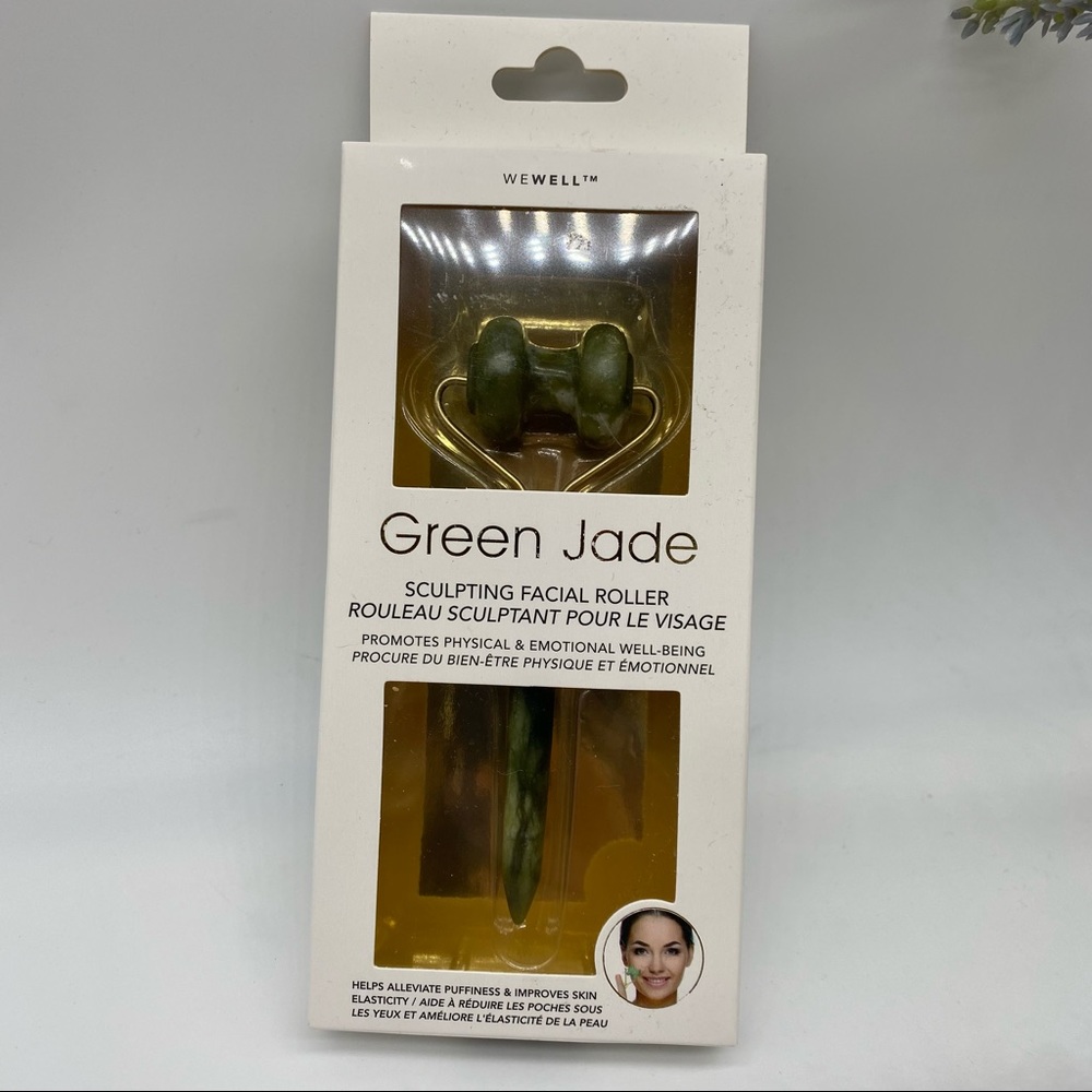 WeWell Green Jade Sculpting Facial Roller New in Box
